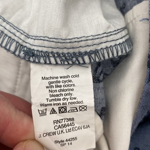 J CREW Blue Anchors Print Cotton Shorts Size 36 Inseam 10" - Picture 4 of 5